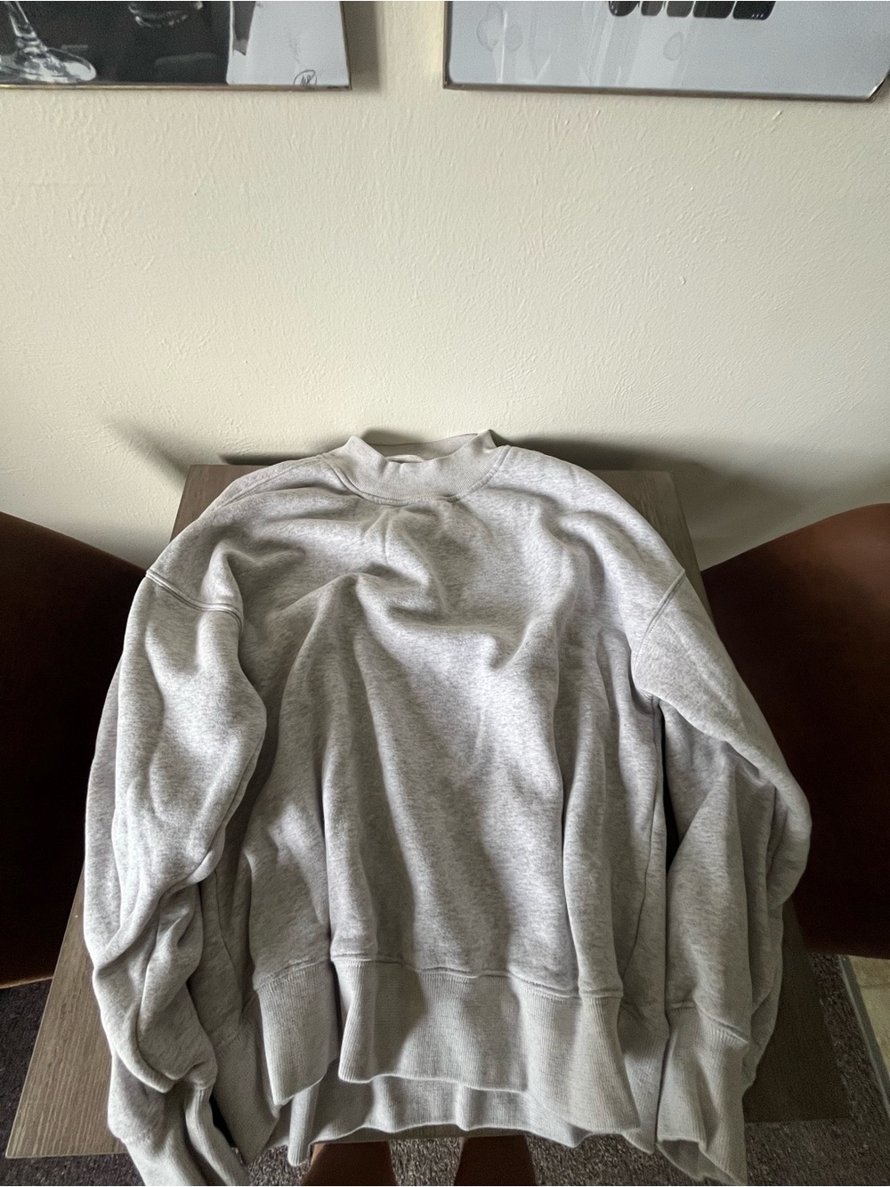 Abercrombie & Fitch Light Heather Gray Mockneck Sweatshirt - Picture 3 of 4